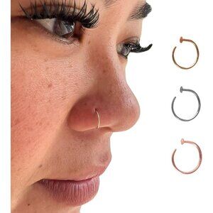 Exquisite 14k Gold Filled Adjustable Nose Ring Hoop - 6-7mm Women's Jewelry